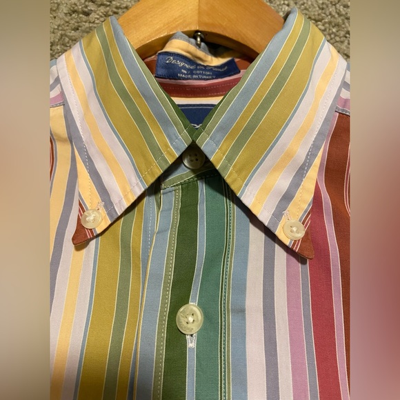 Vintage Faconnable Colorful Striped Button-Down - Picture 11 of 15